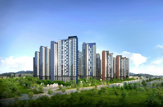 광주광역시 서구 '염주 더샵 센트럴파크' 투시도.    포스코건설 제공